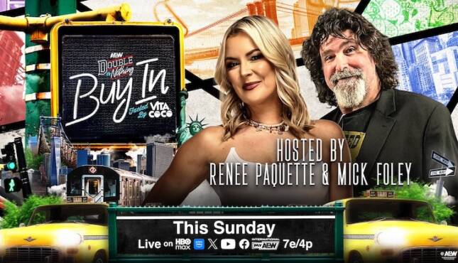 AEW Double or Nothing Buy-In Renee Paquette Mick Foley