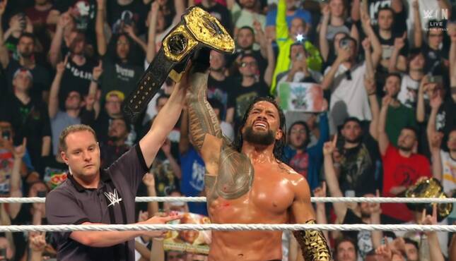 WWE Clash in Italy Roman Reigns beats Jacob Fatu