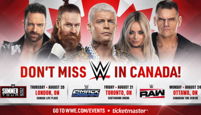 WWE Canada Tour 2026.