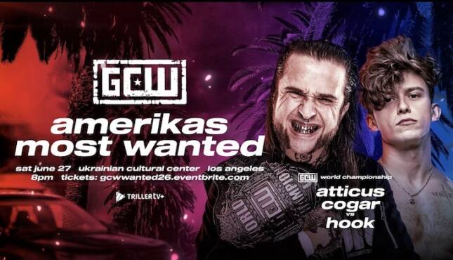 GCW Amerikaz Most Wanted hook vs Attitcus Cogar