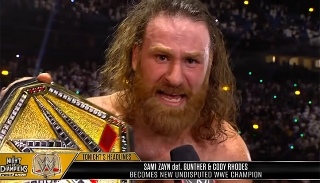 Sami Zayn WWE Night of Champions Post-Show