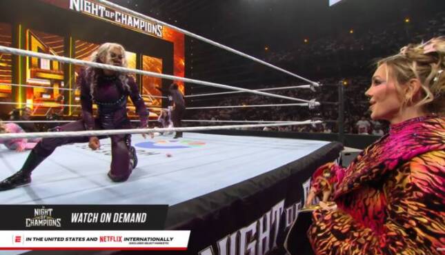 Jade Cargill and Charlotte Flair at WWE Night of Champions 2026.
