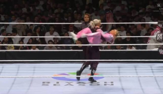 Jade Cargill and Tiffany Stratton at WWE Night of Champions 2026.