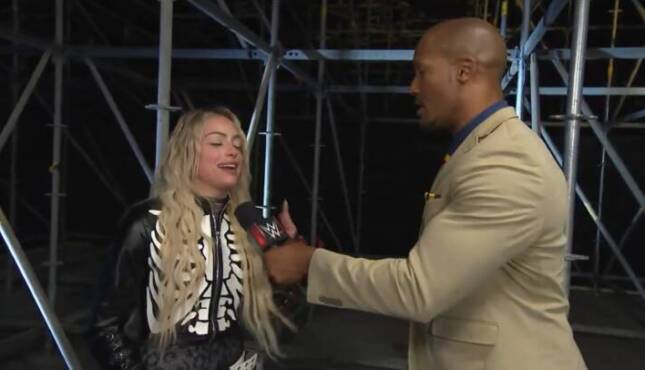 Liv Morgan and Byron Saxton at WWE Night of Champions 2026.