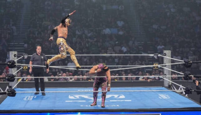 Rey Fenix and Axiom on WWE SmackDown.