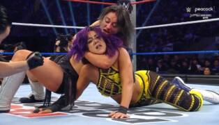 Lyra Valkyria Bayley at WWE Saturday Night's Main Event
