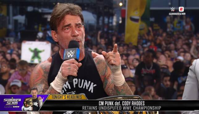 CM Punk at WWE SummerSlam Night One Post Show.
