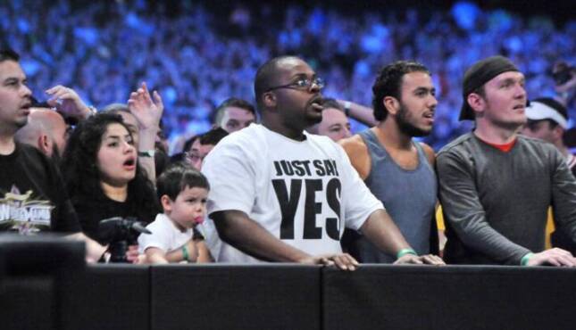 Crowd stunned as Brock Lesnar defeats The Undertaker at WrestleMania 30.
