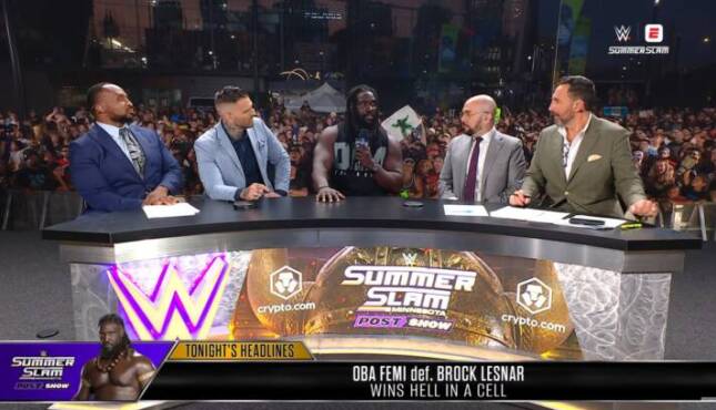 Oba Femi at WWE SummerSlam 2026 Night One Post Show.