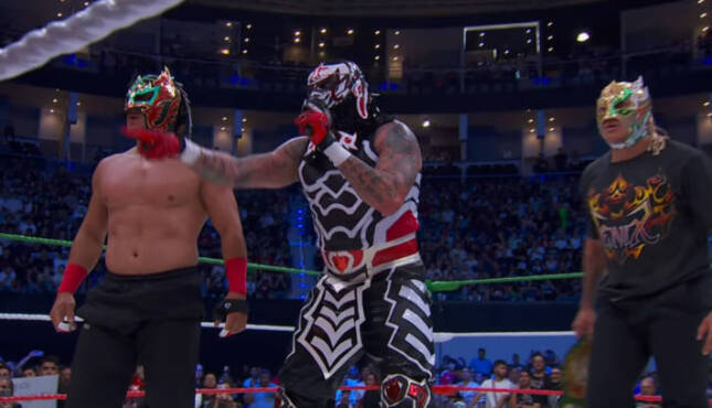 Penta, Rey Fenix, and Dragon Lee on 8/22 AAA show.
