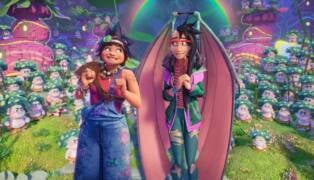 (from center left) Jo (H.E.R.) and Raissa (Liza Soberano) in DreamWorks Animation’s Forgotten Island, directed by Joel Crawford and Januel Mercado.