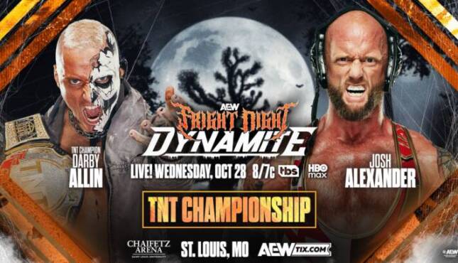 AEW Fright Night Dynamite promotional match graphic.