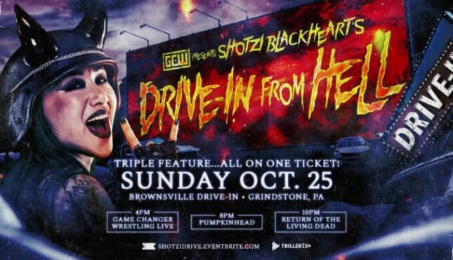 GCW Shotzi Blackheart’s Drive-In From Hell's promotional poster.