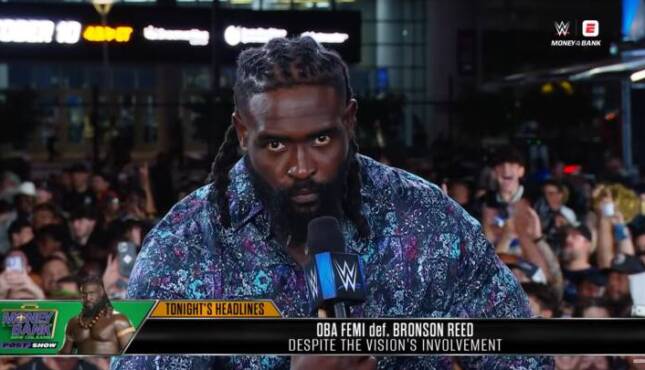 Oba Femi at WWE Money in the Bank 2026 Post-Show.