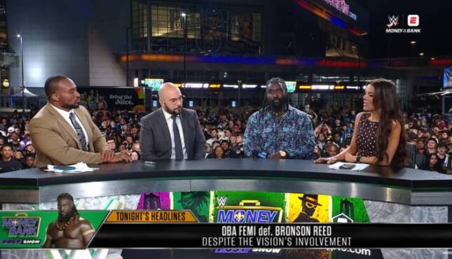 Oba Femi at WWE MITB 2026 post-show.