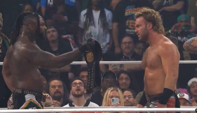 Swerve Strickland and Hangman Page at AEW WrestleDream 2026.
