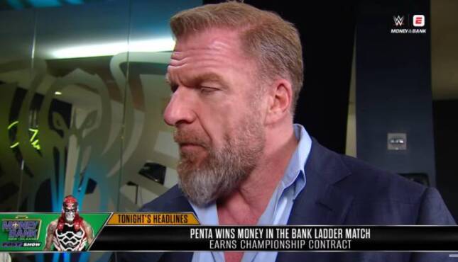 Triple H at WWE MITB Post-Show.
