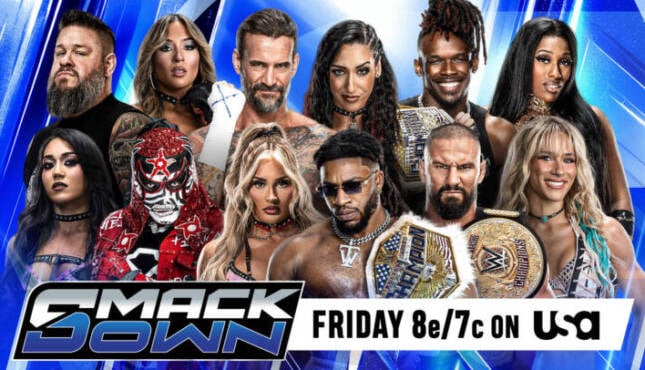 WWE SmackDown (10-9) promotional graphic.